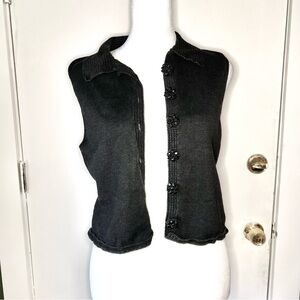 Vintage Michael Simon Cropped Knit Vest Goth Christmas Whimsygoth